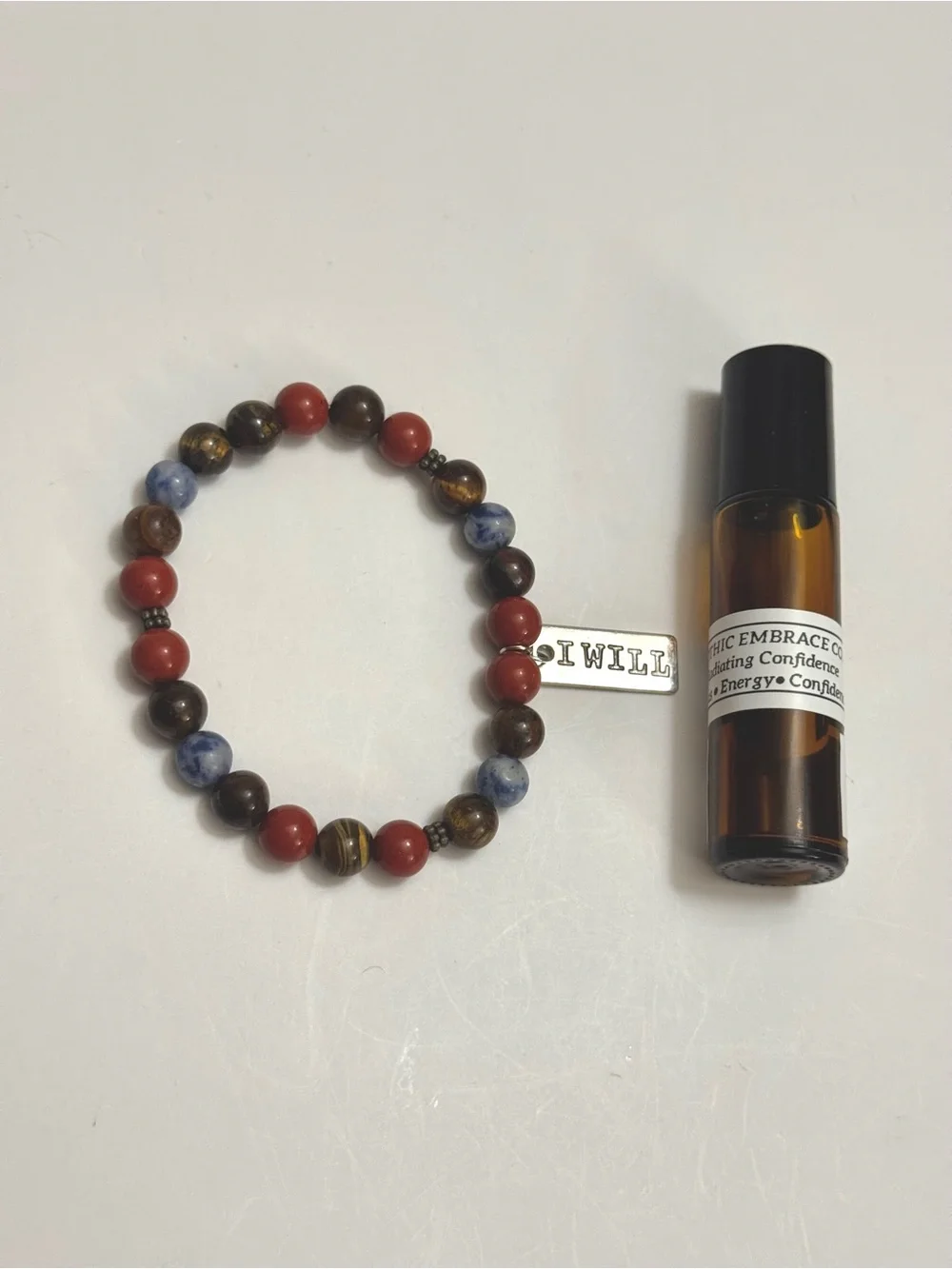 Hand Crafted Radiating Confidence Oil & Bracelet Set Tiger Eye Jasper Sodalite - Picture 5 of 5